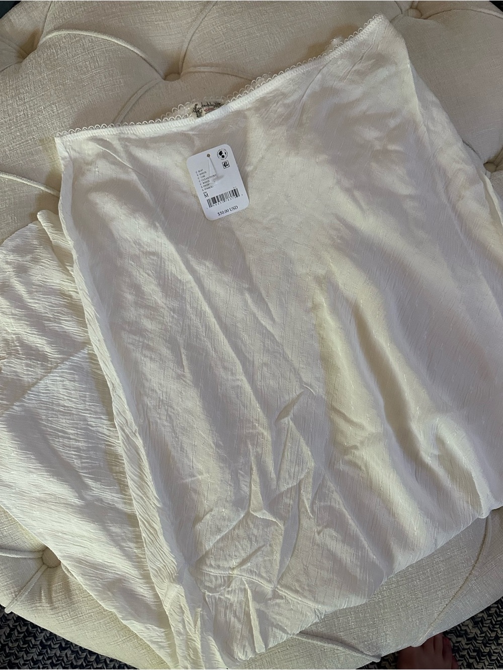 Free People clean Ivory Maxi Slip Skirt - M - NWT - Picture 3 of 5